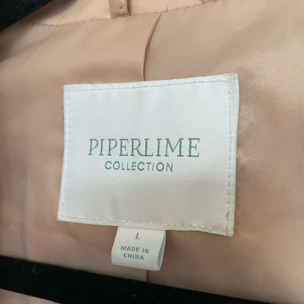 Piperlime Blush Faux Leather Jacket Size Large - Picture 2 of 7
